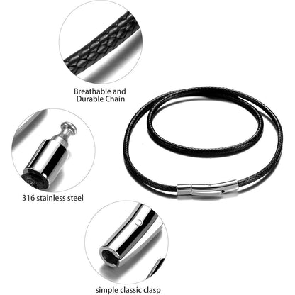 Herren Lederkette mit Verschluss 2/3mm Schwarz Braun 46-76cm