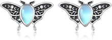 Motte Ohrringe 925 Sterling Silber Luna Mondstein Geschenk