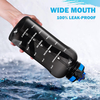 ETDW 2 Liter Trinkflasche Sport mit Strohhalmen und BPA-Frei