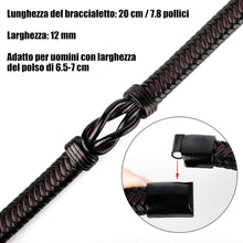 Schwarzes Lederarmband und Halskette-Set für Männer Vater