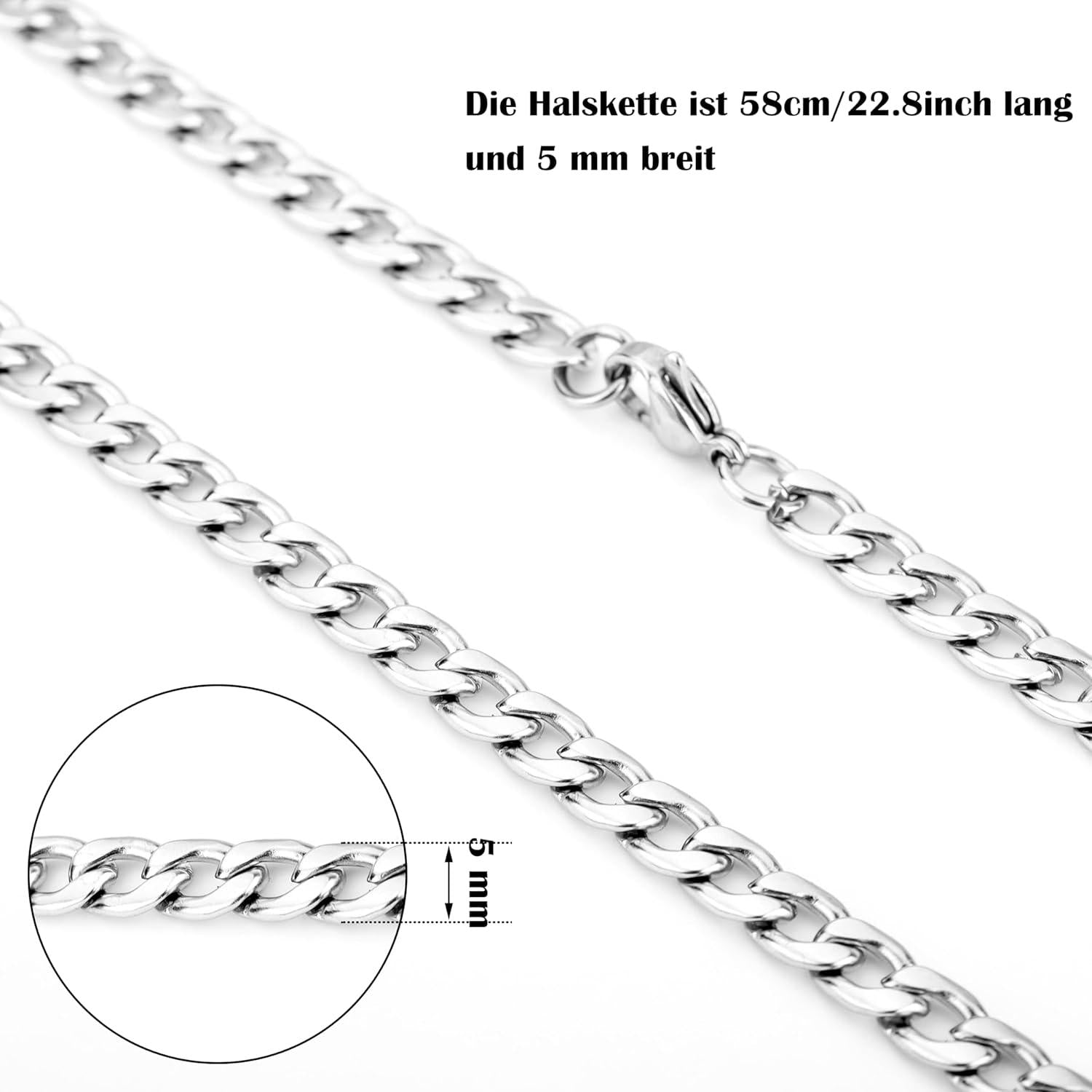 Merclix Geschenkset Schwarz Lederarmband Halskette