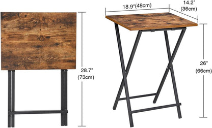 Beistelltisch 4er Set Klappbarer TV Tablett Tisch Couchtisch