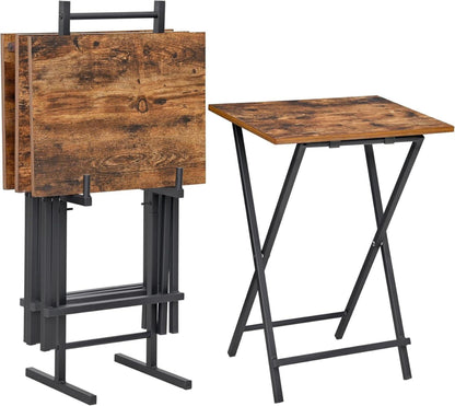 Klappbarer Beistelltisch 4er Set TV Tablett Tisch Couchtisch Wohnzimmer