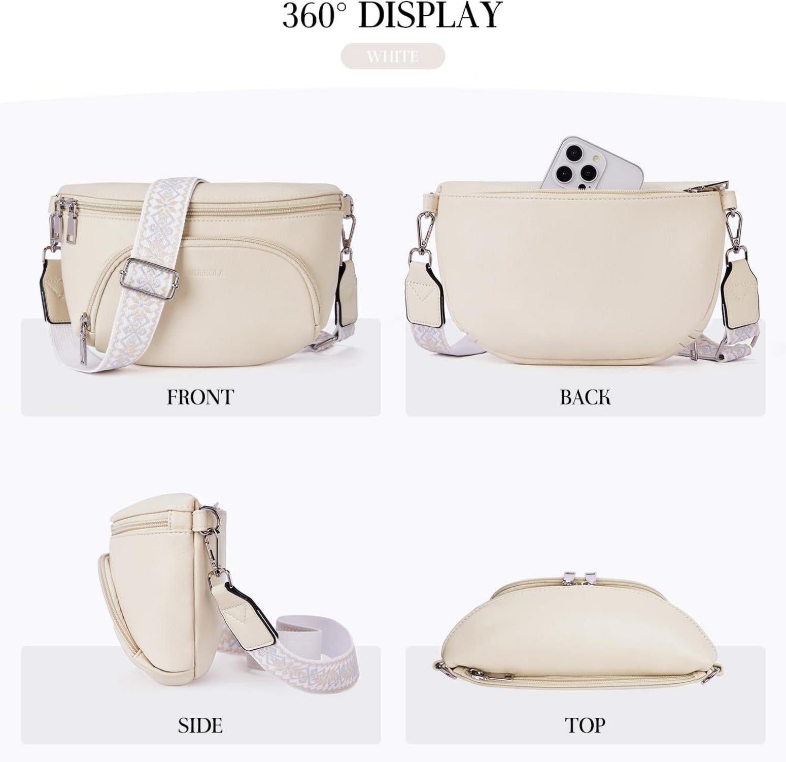 MUIIKOLA Damen Umhängetasche Crossbody RFID Veganes Leder Klein