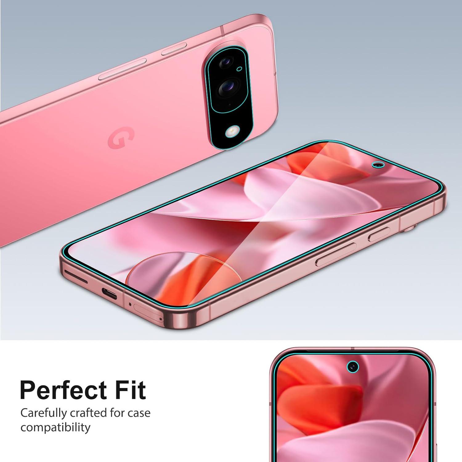 Panzer Schutz Glas 3 Schutzfolie 2 Kameraschutz für Google Pixel 9 6.3 Zoll