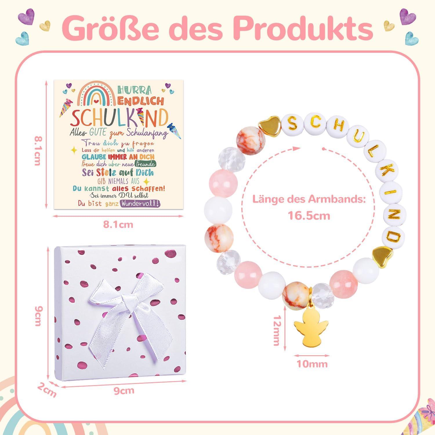 Einschulung Geschenk Mädchen Schutzengel Ärmband Schulkind