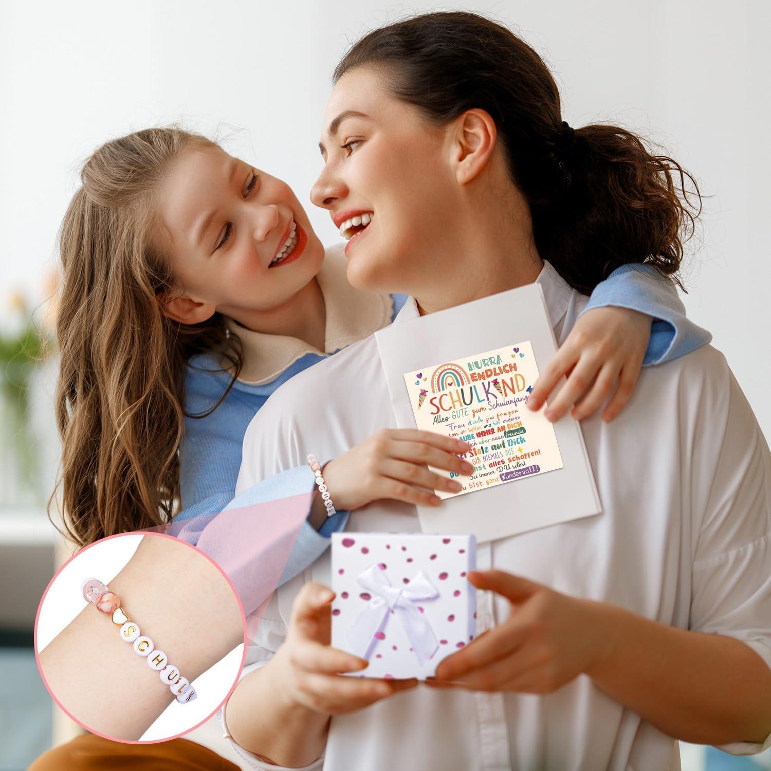 Einschulung Armband Mädchen Schutzengel Geschenk 2024 Schulkind Schultüte Glücksbringer