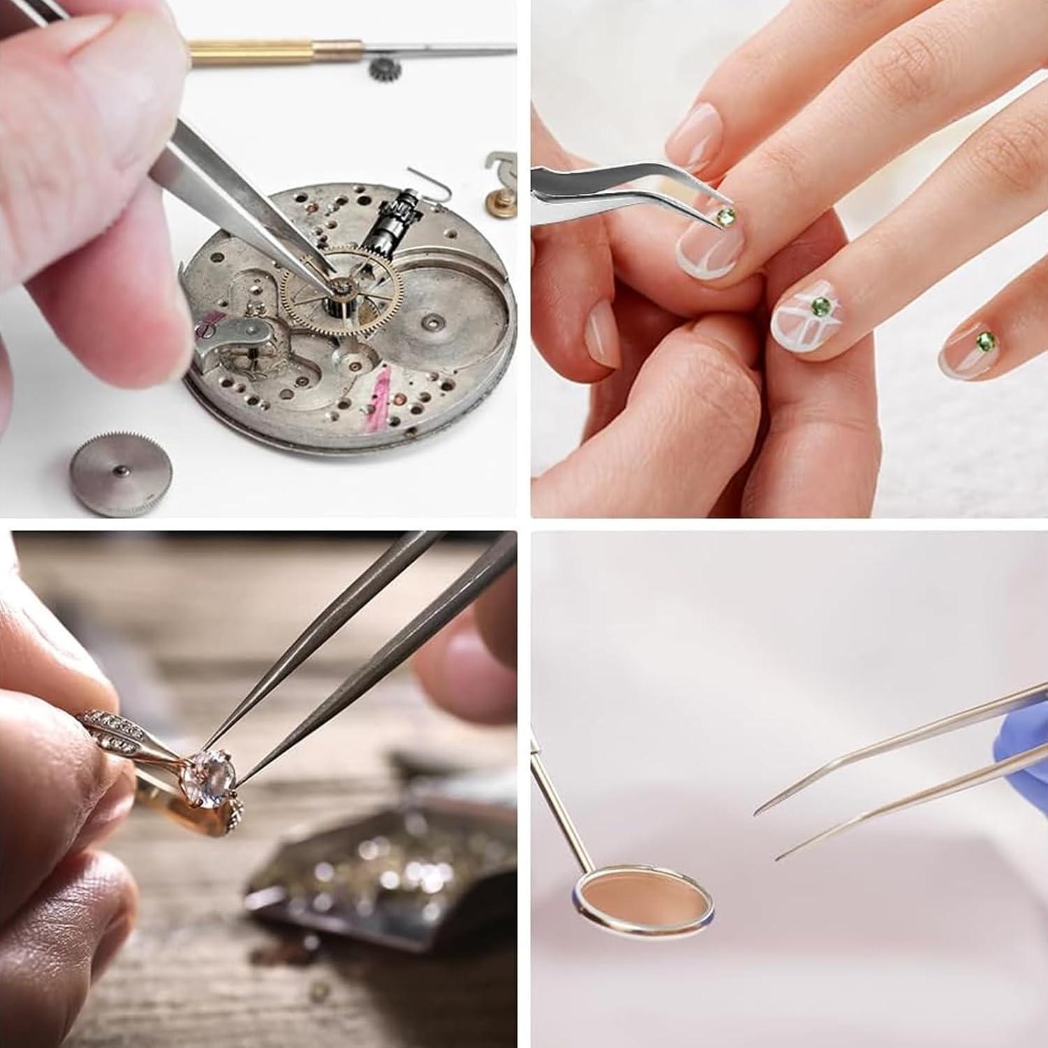 Präzise Lang Industrie Pinzette Edelstahl für Schweißen & Schmuck