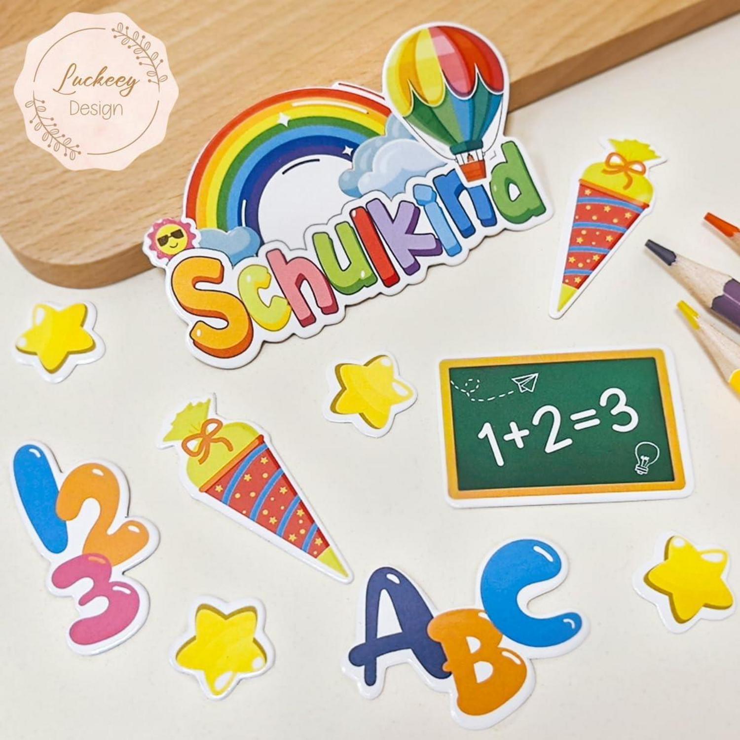 100 Stück Einschulung Deko Konfetti ABC 123 Schulkind 2024