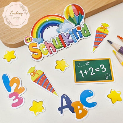 100 Stück Einschulung Deko Konfetti ABC 123 Schulkind 2024
