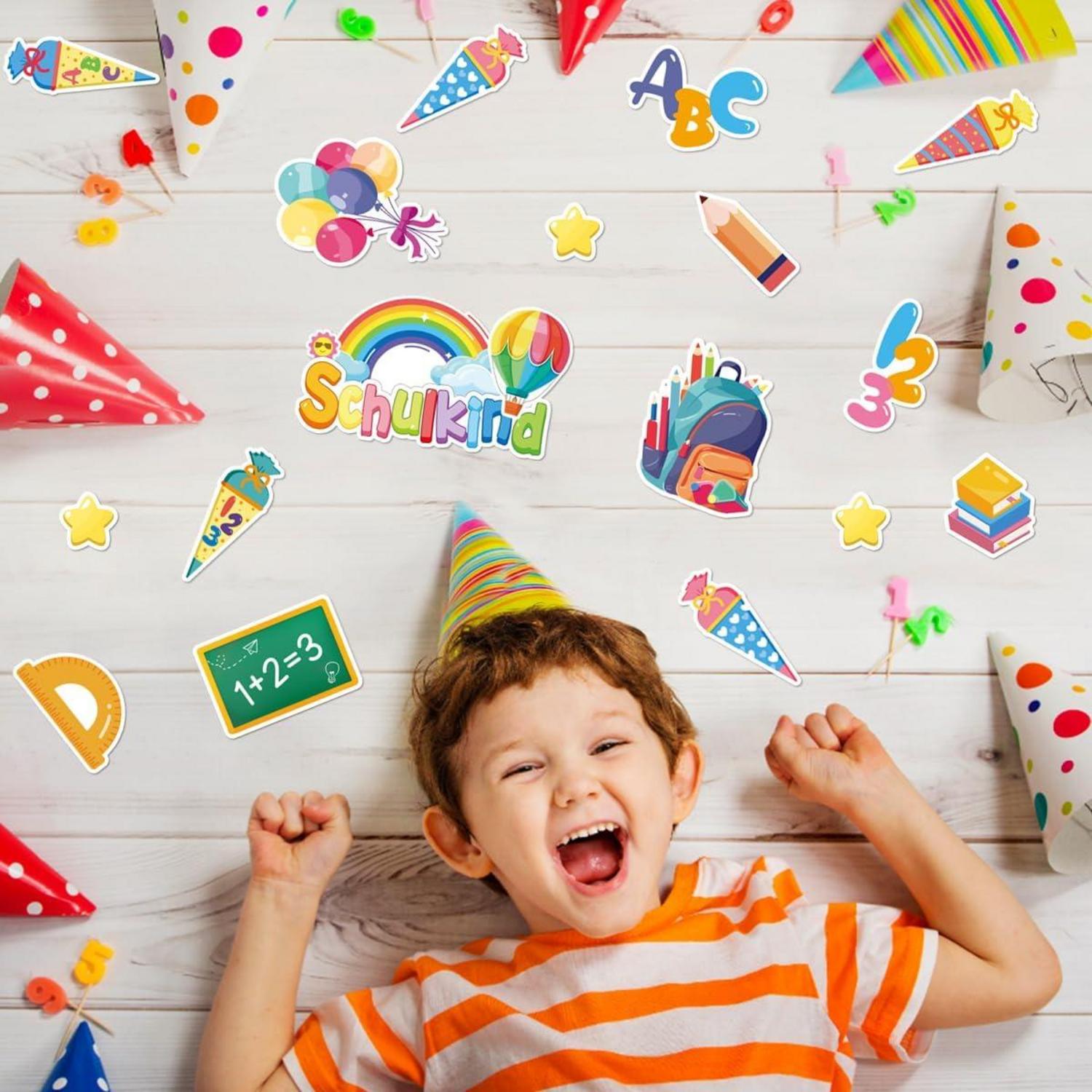 100 Stück Einschulung Deko Konfetti Schulanfang ABC 123 Tischdeko Jungen Mädchen