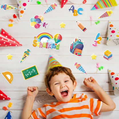 100 Stück Einschulung Deko Konfetti Schulanfang ABC 123 Tischdeko Jungen Mädchen