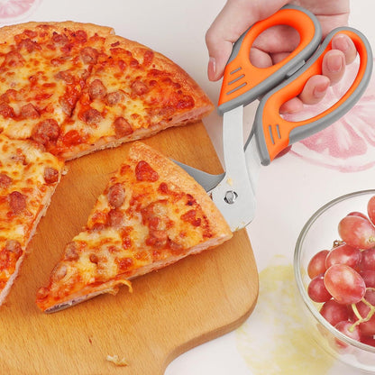 Pizzaschere mit Abnehmbarem Pizzaschaufel 27cm Grau Orange