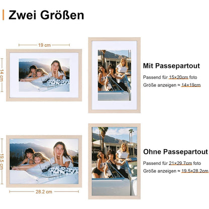 Spotjoy Bilderrahmen A4 Set Fotorahmen Holzrahmen