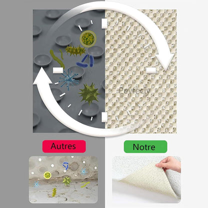 Rutschmatte Dusche 90x120 cm – Antirutsch, Weich & Ablaufloch