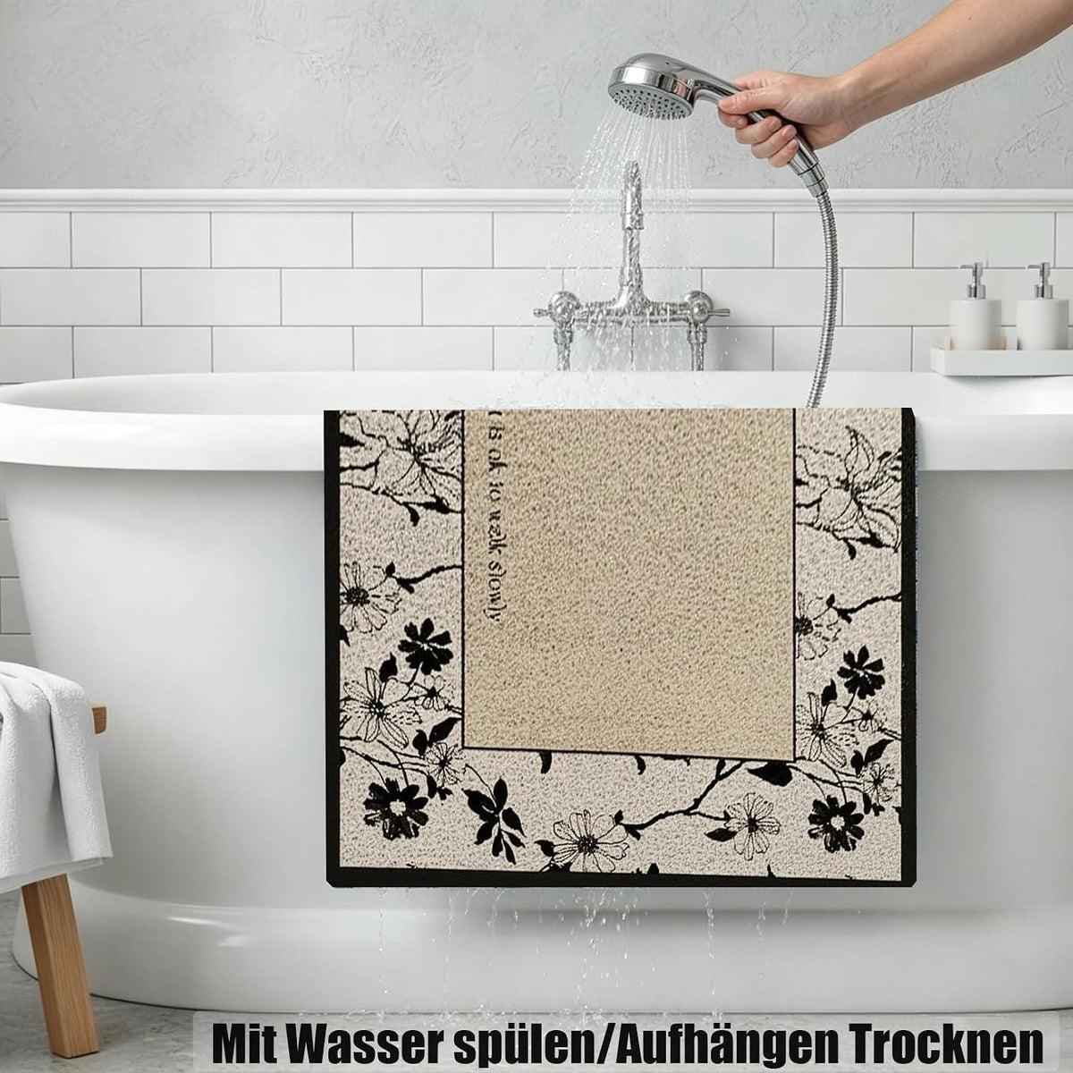 Rutschfeste Duschmatte 80x120 cm – Weich, Komfortabel & Zuschneidbar