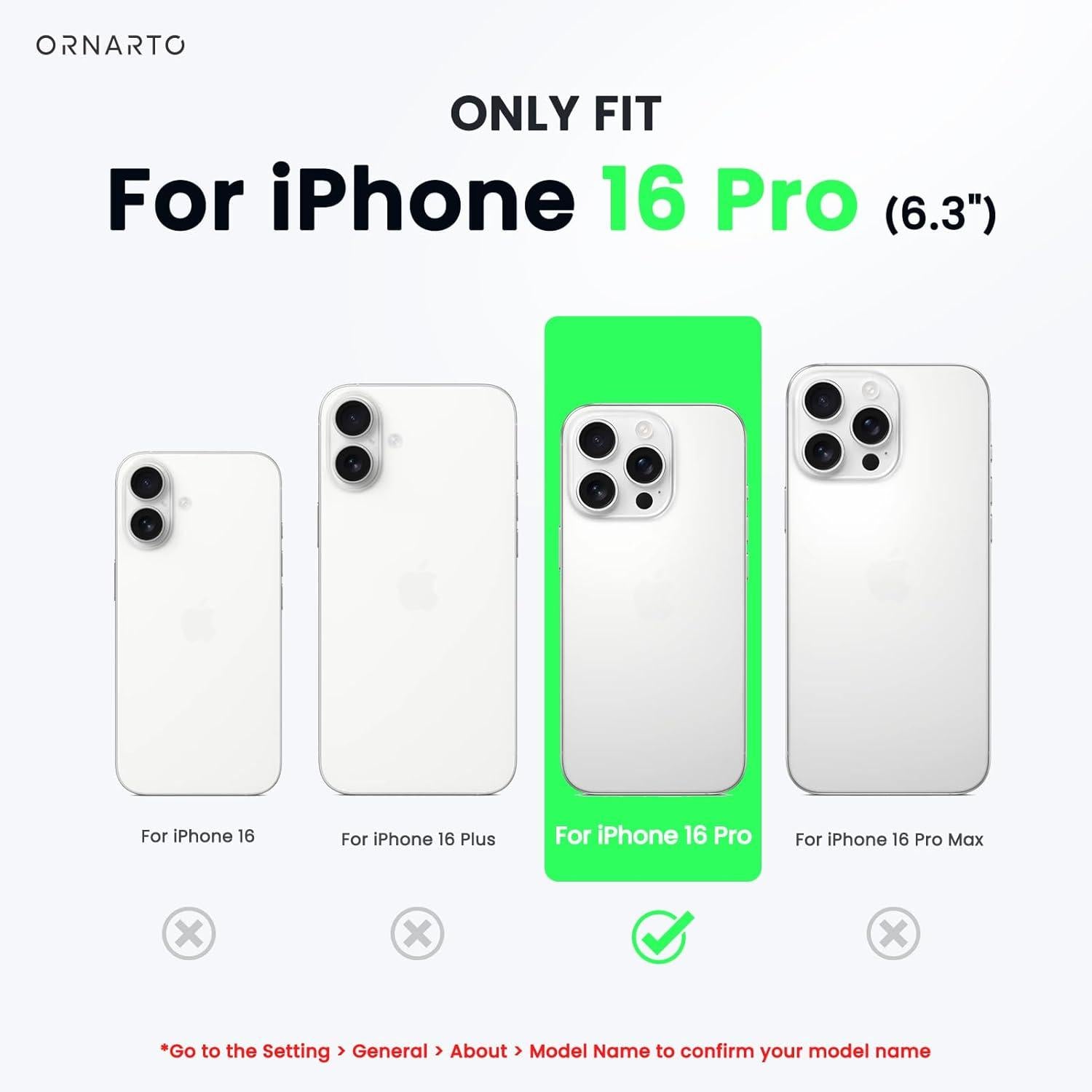 ORNARTO iPhone 16 Pro Hülle Silikon 6,3 Zoll - Flüssiges