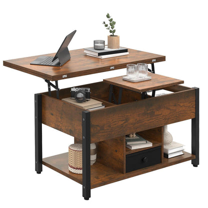 Höhenverstellbarer Couchtisch 4-in-1 mit Stauraum & Lift-Deckel