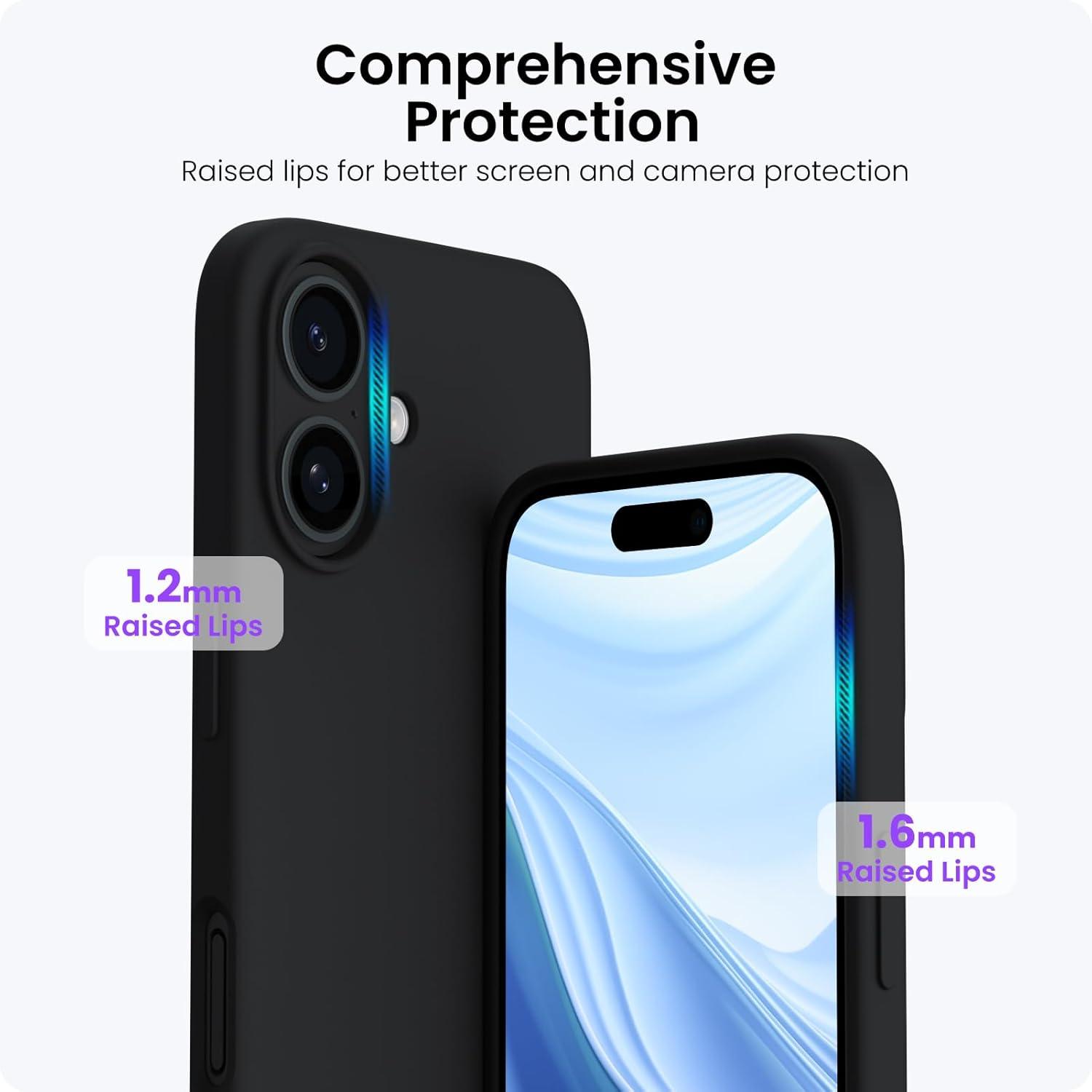iPhone 16 Plus Hülle Silikon Schutzhülle Schwarz 6,7 Zoll