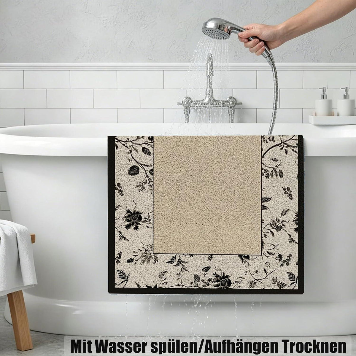 Rutschfeste Duschmatte 80x100 cm – Weich, Komfortabel & Zuschneidbar