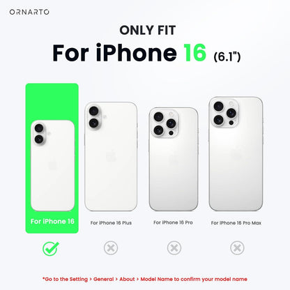 ORNARTO iPhone 16 Silikon Hülle 6,1 Zoll - Stoßfeste