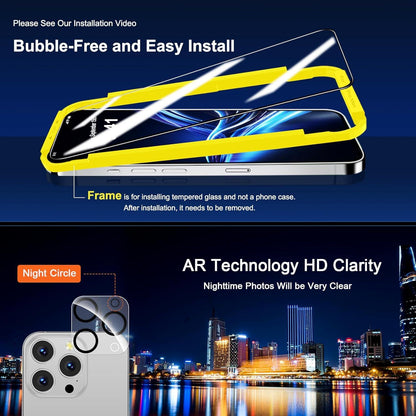 Panzerfolie für iPhone 16 Pro Max Kamera Schutz 9H+ Folie [3+3