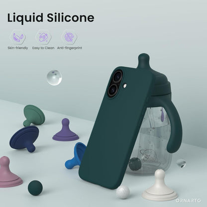 iPhone 16 Hülle Silikon dünne Handyhülle flüssigem Silikon Olivgrün
