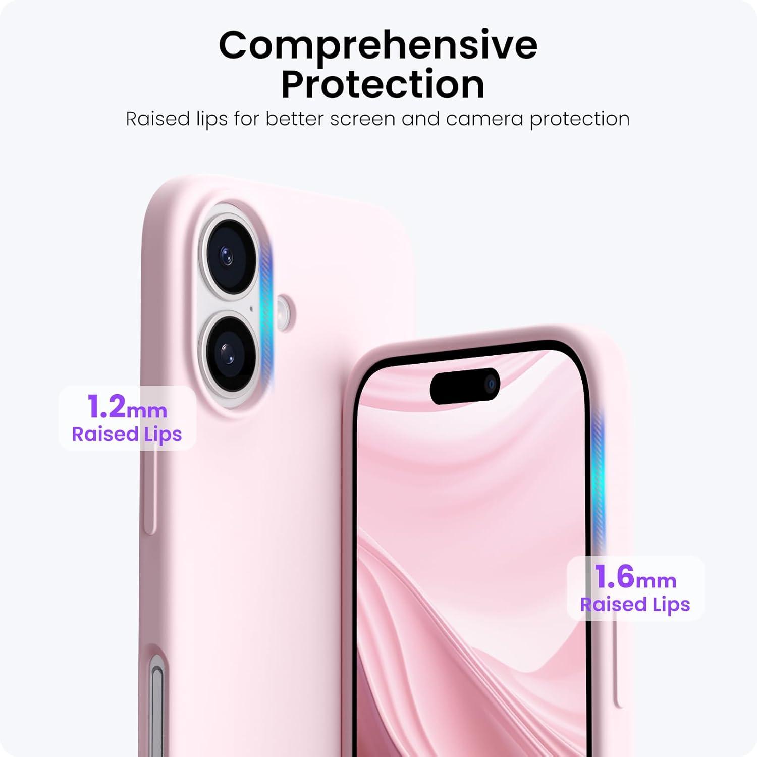 iPhone 16 Plus Hülle Silikon 6,7 Zoll Kratzfeste dünne Handyhülle 2024 - Rosa