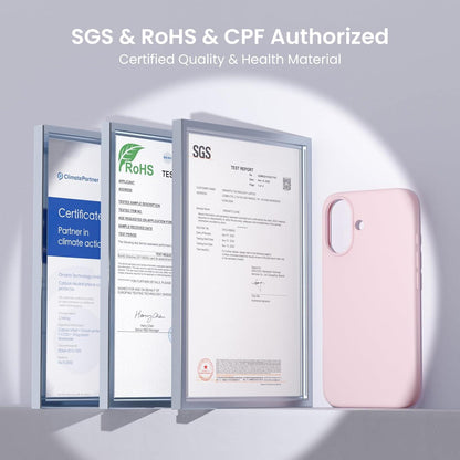 Schutzhülle für iPhone 16 Plus 6,7 Zoll, Silikon Case flüssig dünn - Rosa