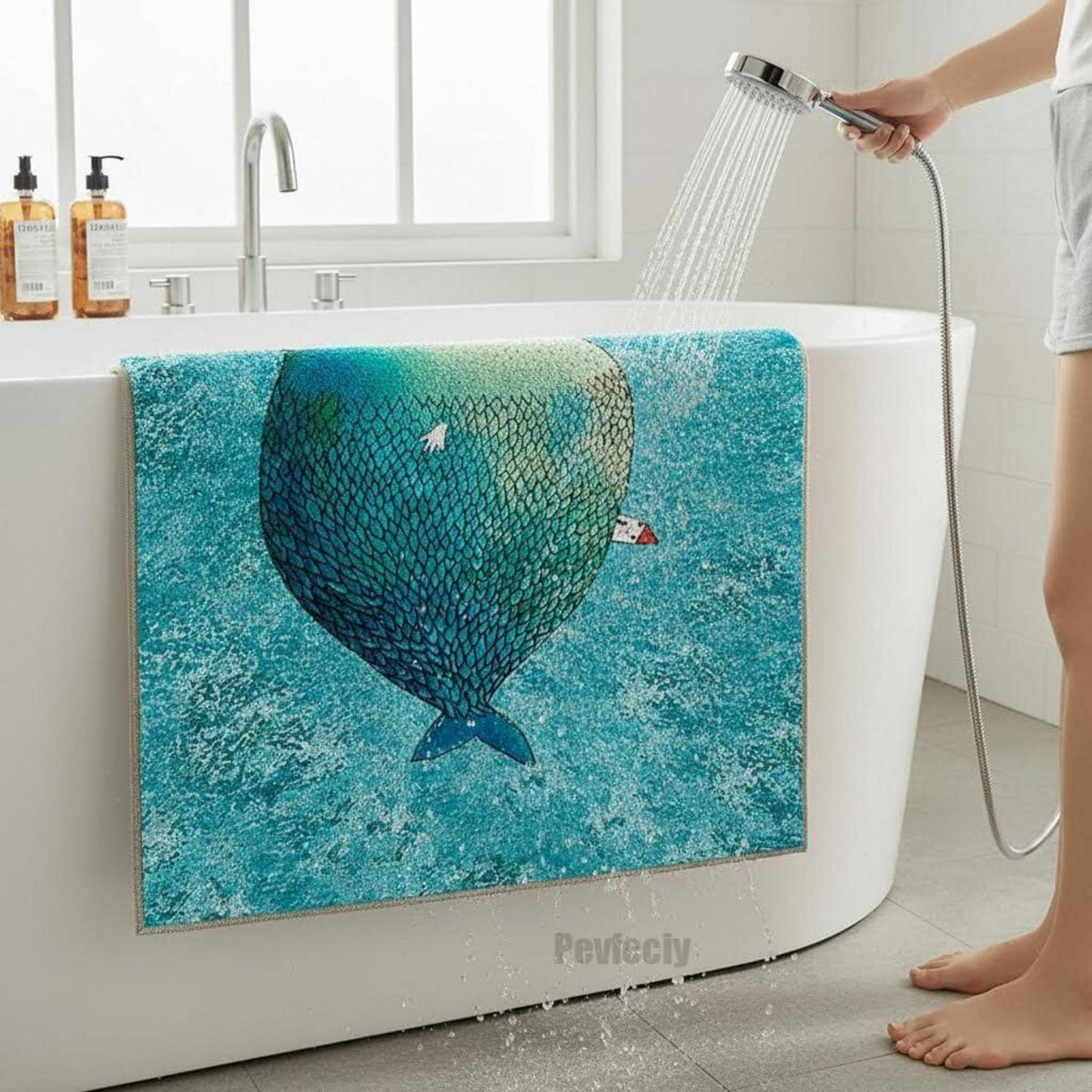 Rutschfeste Duschmatte 90x120 cm – Weich, Komfortabel & Zuschneidbar