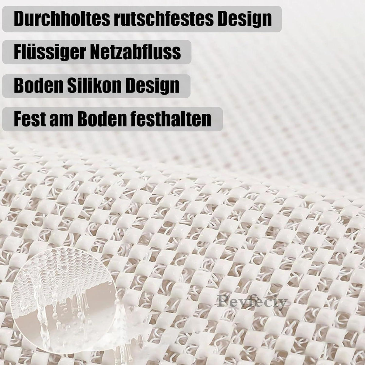 Rutschfeste Duschmatte 100x100 cm – Weich, Komfortabel & Zuschneidbar