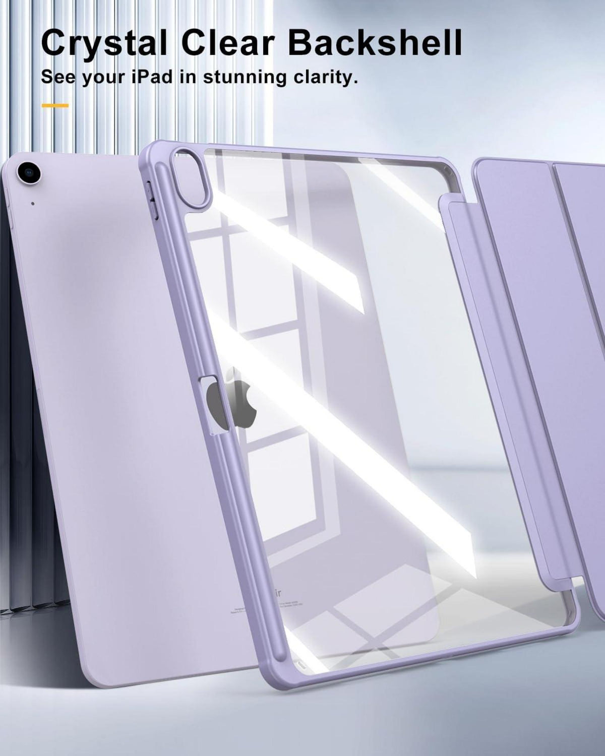 Hülle für iPad Air 13 2024 mit Stifthalter und transparenter Rückseite