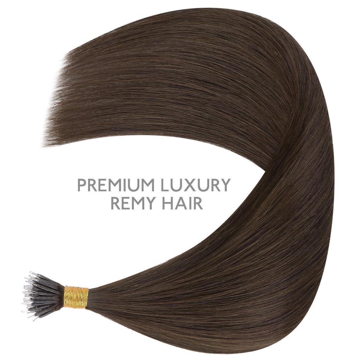 Echthaar Nano Ring Extensions Schokoladenbraun 40cm