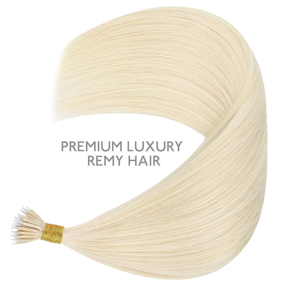 Echthaar Nano Ring Extensions Platinblond 35cm