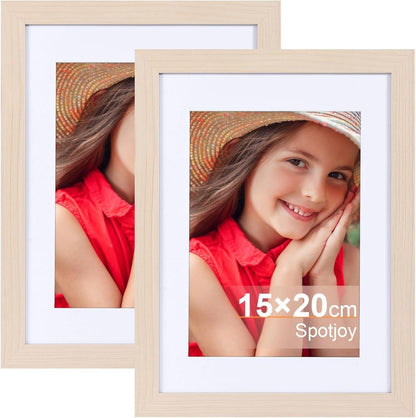 Holz Bilderrahmen Set 15x20cm 2er-Set mit Passepartouts