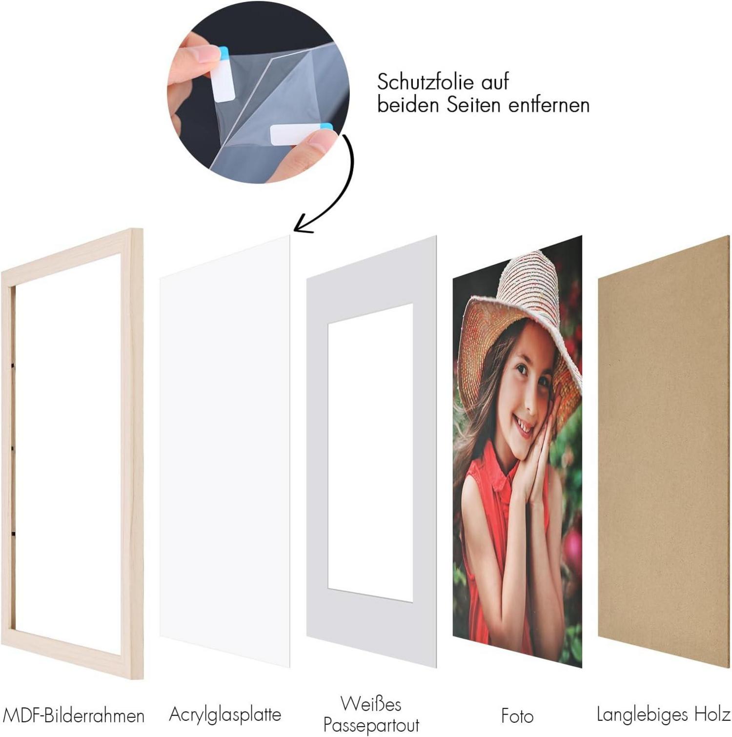 Spotjoy Holzrahmen Fotorahmen 15x20cm 2er-Set Passepartouts