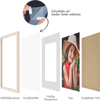 Spotjoy Holzrahmen Fotorahmen 15x20cm 2er-Set Passepartouts