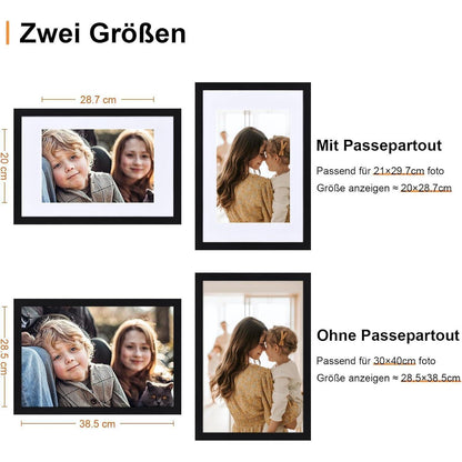Spotjoy Bilderrahmen Set 30x40cm Holzrahmen Schwarz