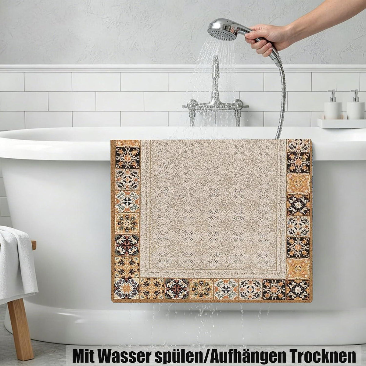 Rutschfeste Duschmatte 90x120 cm – Weich, Komfortabel & Zuschneidbar
