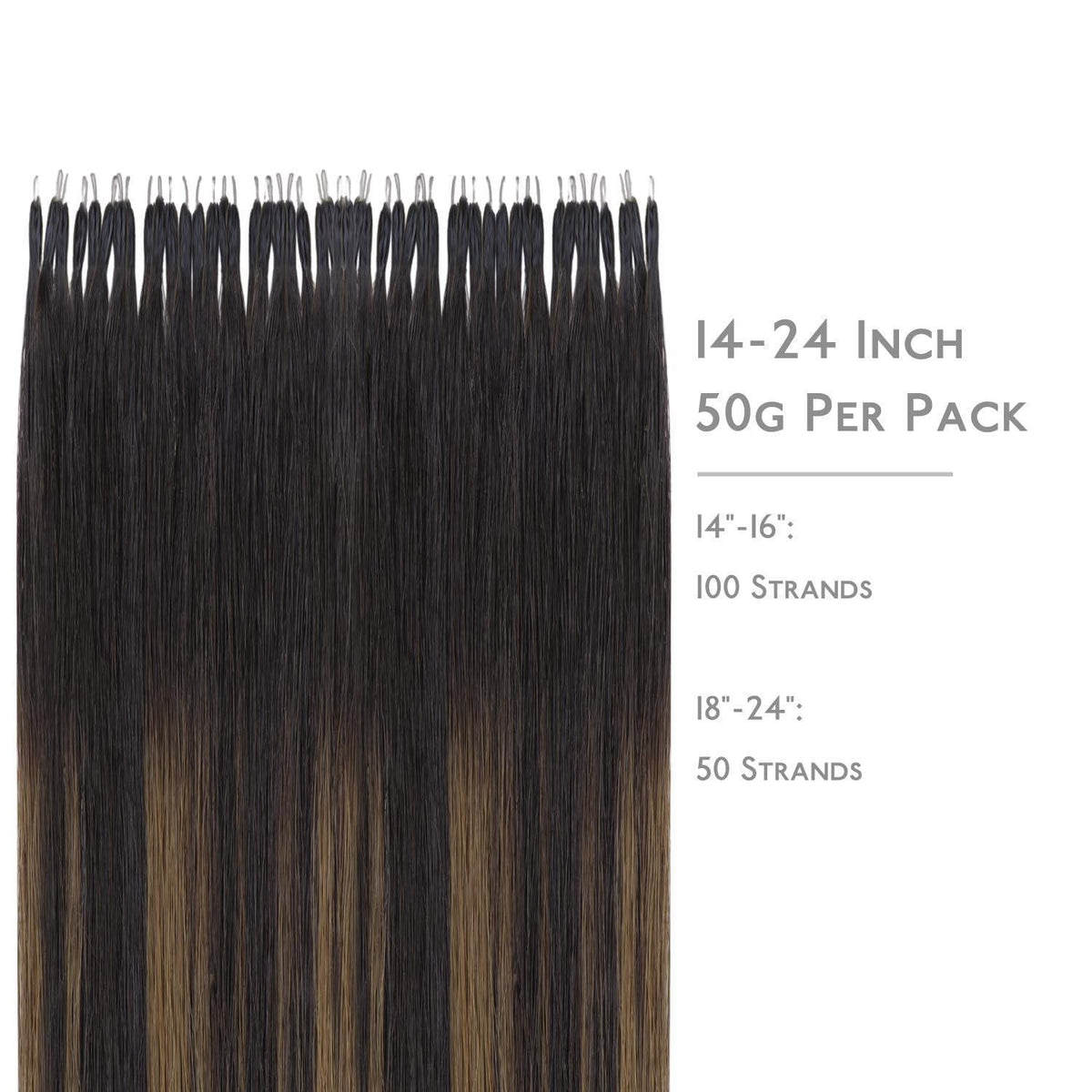 Echthaar Nano Ring Extensions Dunkelbraun-Kastanienbraun