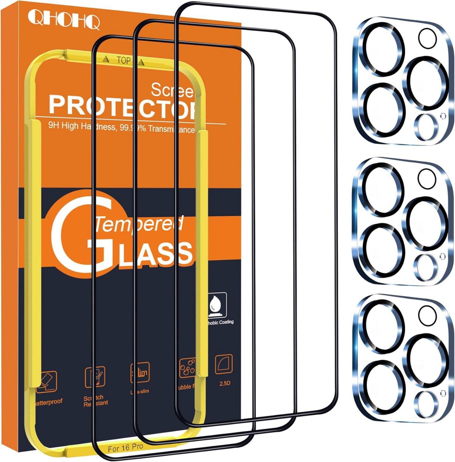 iPhone 16 Pro Panzerglas Kamera Schutzfolie 9H+ Militärstandard 3+3