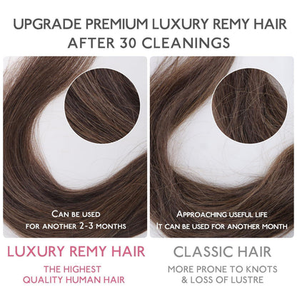 Echthaar Nano Ring Extensions Dunkelbraun 60cm