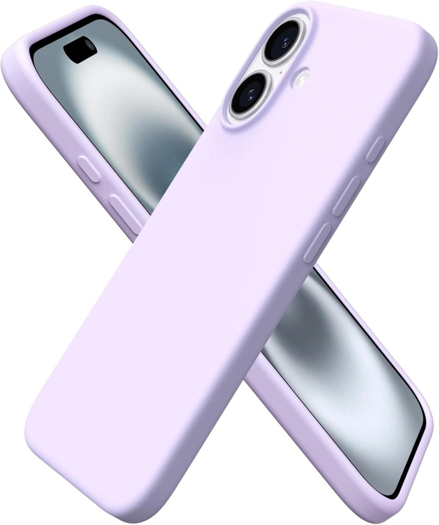 iPhone 16 Silikonhülle flüssig stoßfest Kratzfest Flieder