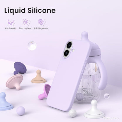 iPhone 16 Silikonhülle flüssig stoßfest Kratzfest Flieder