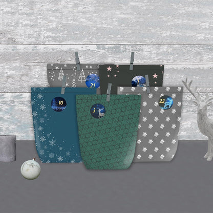 Adventskalender zum Befüllen 24 Papier Tüten Weihnachten