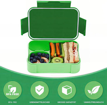 Brotdose Kinder 900ml Bento Box Auslaufsicher Lunchbox Kinder Grün