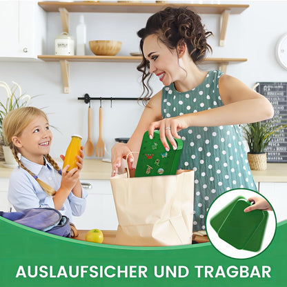 Brotdose Kinder 900ml Bento Box Auslaufsicher Lunchbox Kinder Grün