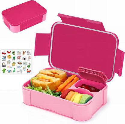 Brotdose mit Fächern 900ml Bento Box Auslaufsicher Lunchbox - Rot