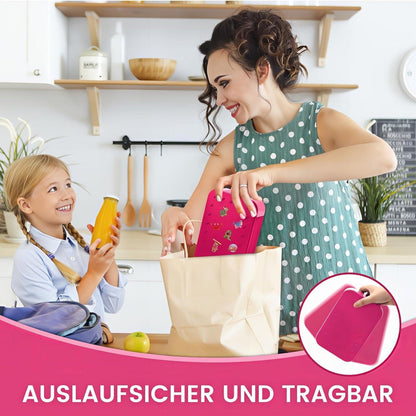 Brotbox Kinder 900ml Bento Box Auslaufsicher Lunchbox Rot