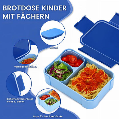 Brotdose Kinder Fächern 900ml Bento Auslaufsicher Lunchbox